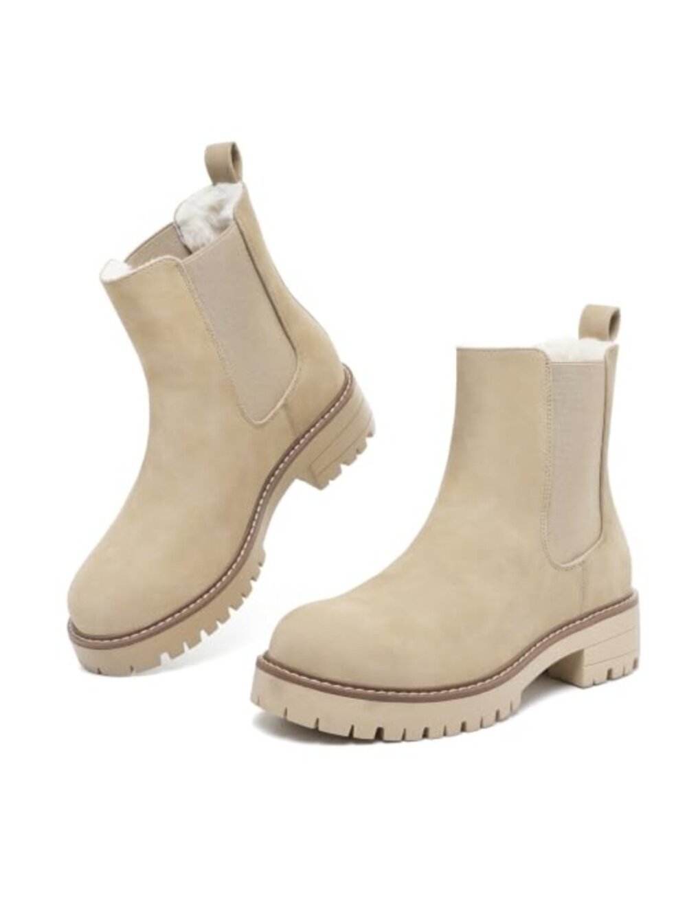 Womens Chelsea Faux Fur Lined Winter Snow Boots Ankle Booties